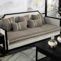 Velvet Sofa Covers Splendid with Cushion Covers Mouse Brown image 0