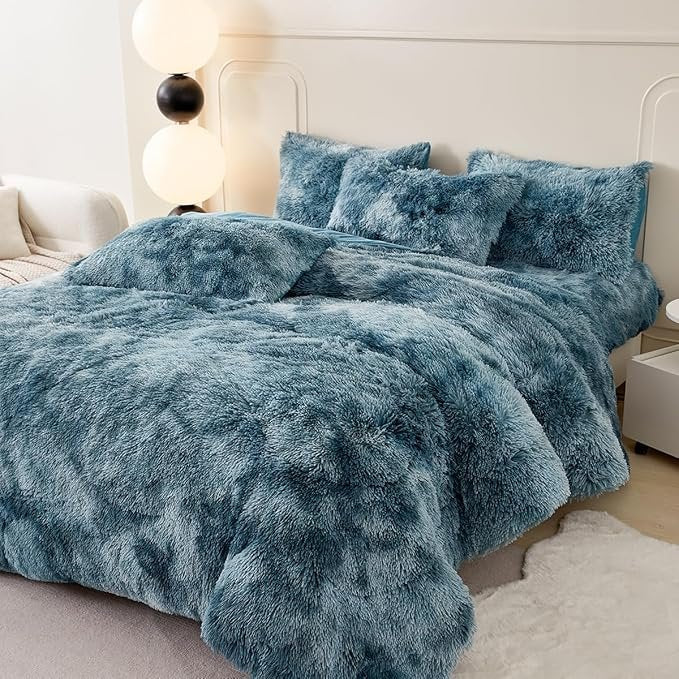 Shaggy Duvet Set - Turquoise Tye & Dye image 0