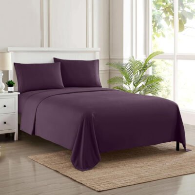 Velvet Flat Bed Sheet Purple image 0