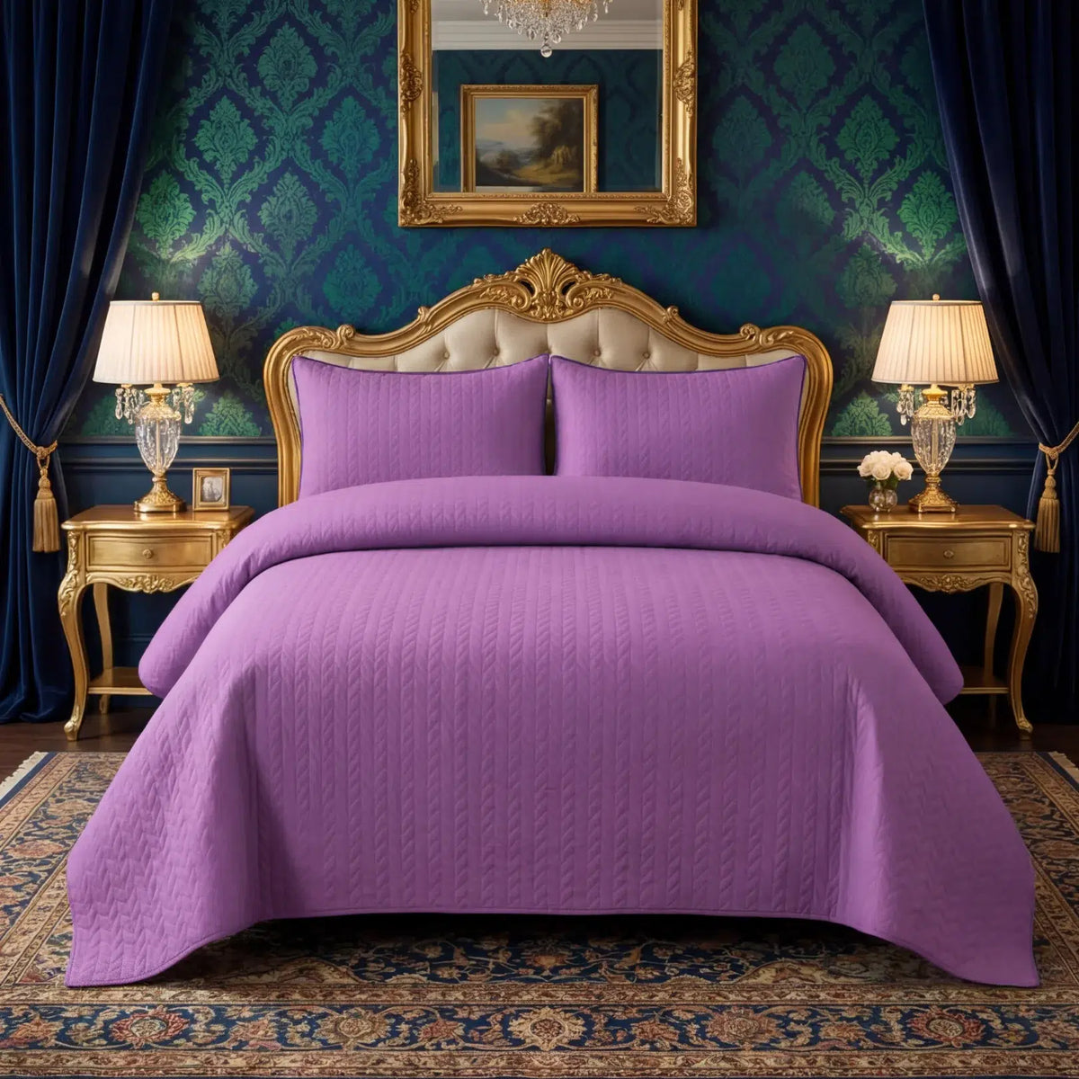 Lavender BedSpread Set - 3Pcs image 0
