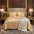 Texture Velvet Flat Bed Sheet Golden image 0