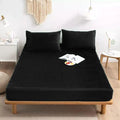 Premium Velvet Fitted Bed Sheet Black image 0
