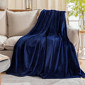 FLANNEL FLEECE BLANKET - NAVY BLUE image 0