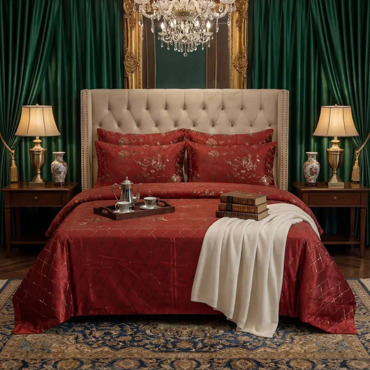 Texture Velvet Flat Bed Sheet Red image 0