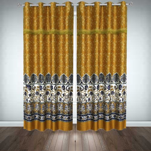 Printed Silk Curtains ( Pair ) image 0