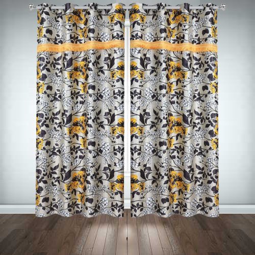 Printed Silk Curtains ( Pair ) image 0
