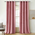 BABY PINK PLAIN SOLID VELVET CURTAINS - SET OF 2 PANELS image 0