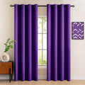 Export Self Plain Cotton Jacquard Curtains Purple ( 2 Curtains Set ) image 0