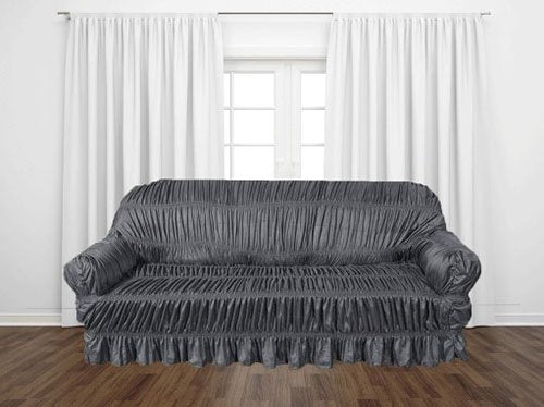 KNITTING JERSEY SOFA COVER - DARK GREY image 0
