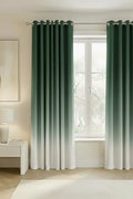 DARK GREEN FROSTED OMBRE VELVET CURTAINS – SET OF 2 PANELS image 0