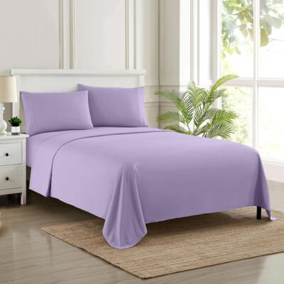 Velvet Flat Bed Sheet Lavender image 0