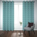 Premium Self Jacquard Curtains Fish Design Zinc ( 2 Curtain Set ) image 0