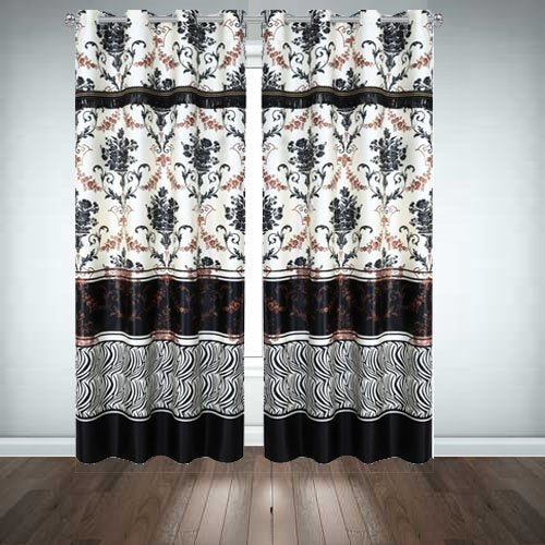 Printed Silk Curtains ( Pair ) image 0