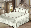 Luxury Embossed Velvet Bedsheet White ( 5 PCS ) image 0