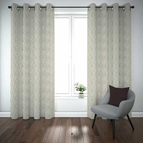 Premium Self Jacquard Curtains Fish Design White ( 2 Curtain Set ) image 0
