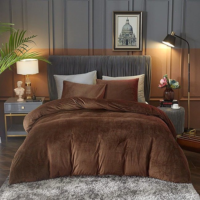 Velvet Duvet Cover Set - Copper image 0
