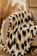 PREMIUM CORAL FLEECE BUBBLE BLANKET - BLACK & CREAM image 0