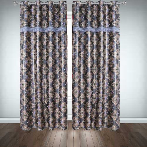 Printed Silk Curtains ( Pair ) image 0