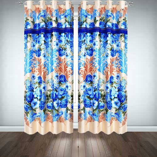 Printed Silk Curtains ( Pair ) image 0