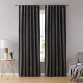 DARK GREY PLAIN SOLID VELVET CURTAINS - SET OF 2 PANELS image 0