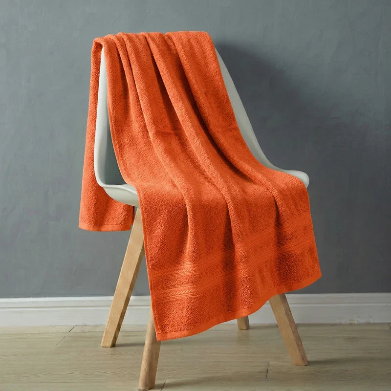 PREMIUM PLAIN BATH TOWEL - ORANGE image 0