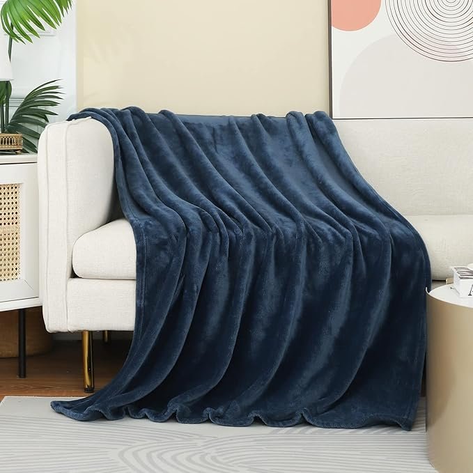 FLANNEL FLEECE BLANKET - STONE BLUE image 0