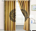 COPPER & BLACK SPLENDID GREEK VELVET CURTAINS - SET OF 2 PANELS image 0