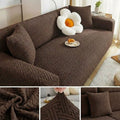 STRIPE JACQUARD SOFA COVERS - BROWN image 0