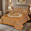 JACQUARD LUXURY YELLOW BEDSHEET SET- 5 PCS image 0