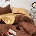 Cotton Reversible Duvet Cover Set - Brown & Golden image 0