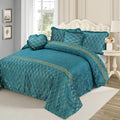 Luxury Elixir Velvet Bedset Teal ( 5 PCS ) image 0