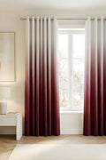 BURGUNDY DIP-DYE OMBRE VELVET CURTAINS – SET OF 2 PANELS image 0