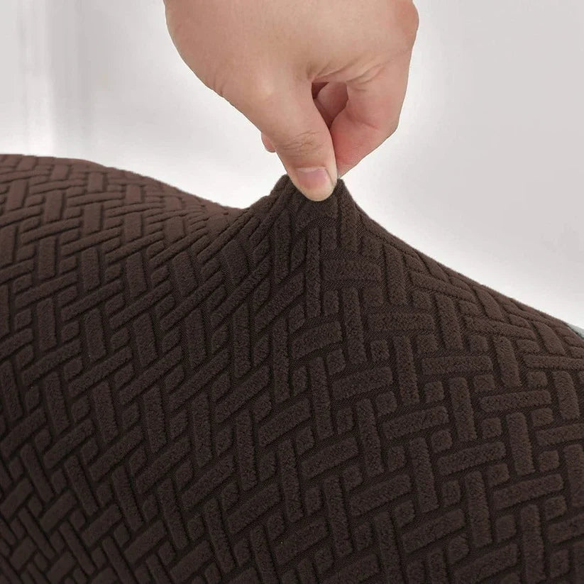 STRIPE JACQUARD SOFA COVERS - BROWN image 1