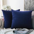 Plain Soft Feel Velvet Cushion Covers Blue 16 x 16 ( Without Filling ) image 0