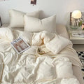 Cotton Reversible Duvet Cover Set - Off White image 0