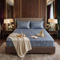 Premium Texture Velvet Fitted Bed Sheet Grey image 0
