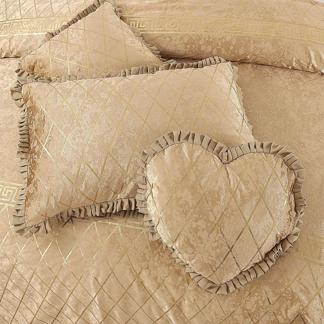 Luxury Elixir Velvet Bedset Golden ( 5 PCS ) image 1