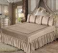 Luxury Embossed Velvet Bedsheet Beige ( 5 PCS ) image 0