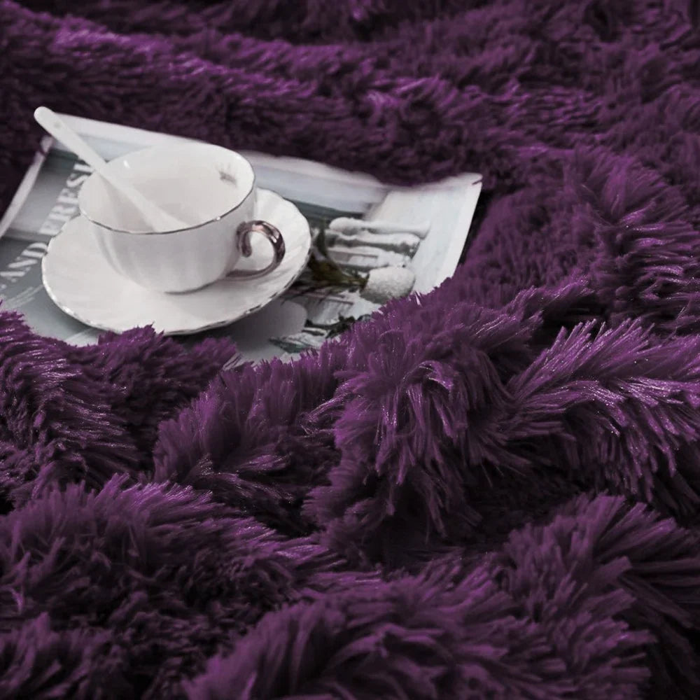 Shaggy Duvet Set - Purple image 1