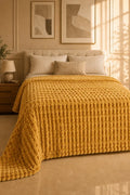 TEXTURED PLUSH BLANKET - GOLDEN MUSTARD image 0