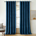 BLUE PLAIN SOLID VELVET CURTAINS - SET OF 2 PANELS image 0