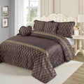 Luxury Elixir Velvet Bedset Brown ( 5 PCS ) image 0