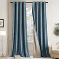Premium Velvet Blackout Curtains Stone Blue ( 2 Curtains Set ) image 0