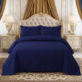 Navy Blue BedSpread Set - 3Pcs image 0
