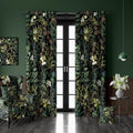 BOTANICAL NOIR DIGITAL PRINT VELVET CURTAINS – SET OF 2 PANELS image 0