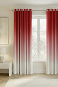 BRIGHT RED FROSTED OMBRE VELVET CURTAINS – SET OF 2 PANELS image 0