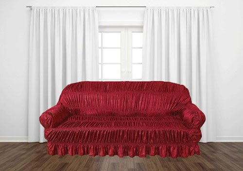 KNITTING JERSEY SOFA COVER - MAROON image 0