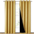 SELF JACQUARD BLACKOUT CURTAINS - GLOW YELLOW image 0