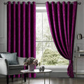 PURPLE SELF PRINT VELVET CURTAINS - SET OF 2 PANELS image 0