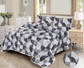 Graphite Curves Printed Bedspread - 3Pcs image 0